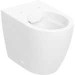 Inodoro al suelo de fondo profundo serie Geberit iCon, adosado a la pared, forma cerrada. Blanco